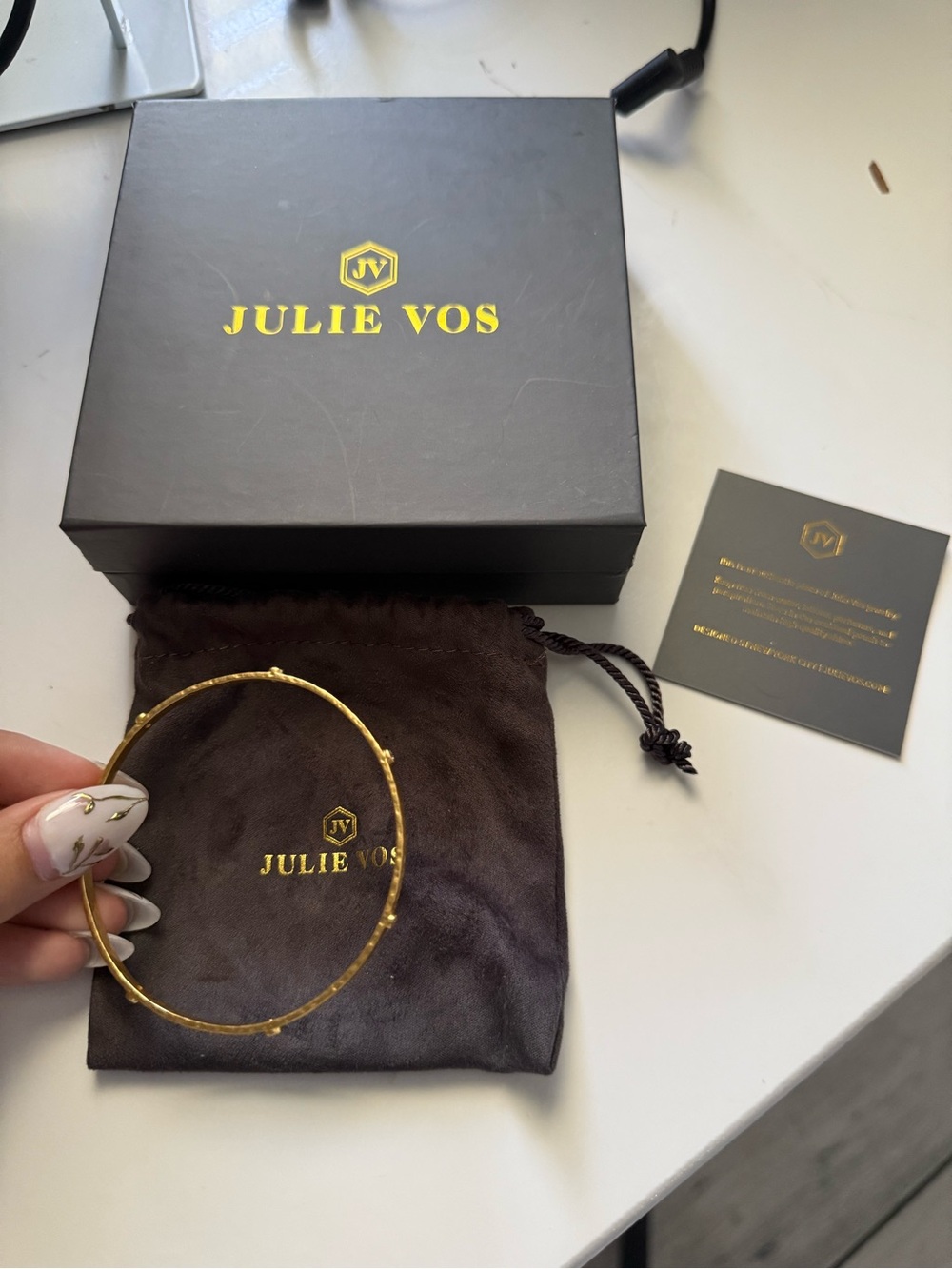 Julie Vos Gold Crescent Bangle Bracelet - Picture 2 of 4
